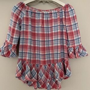 🟢3 for $20 BEACH lunch lounge plaid top